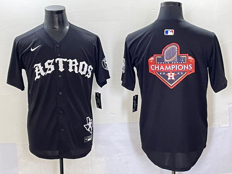 Men 2025 Houston Astros Blank Black Seven generations Joint Name Nike MLB Jersey style 25